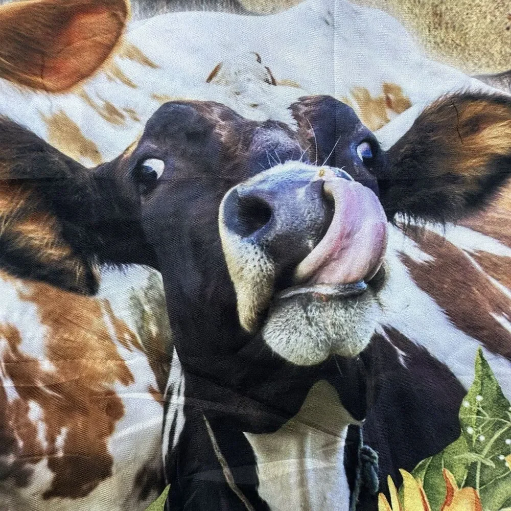 Cow Trio 2 Pillowcases Fabric Panels Curious Cows DIY Farmhouse Craft Sewing